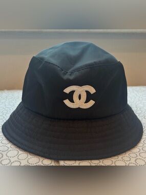 Ladies CC  Black Bucket Hat with White CC Logo